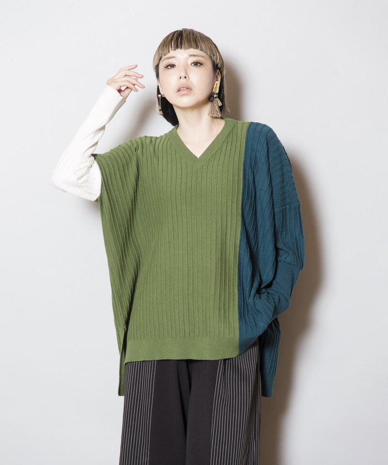  「切替ニットプルオーバー」|ニット・セーター|