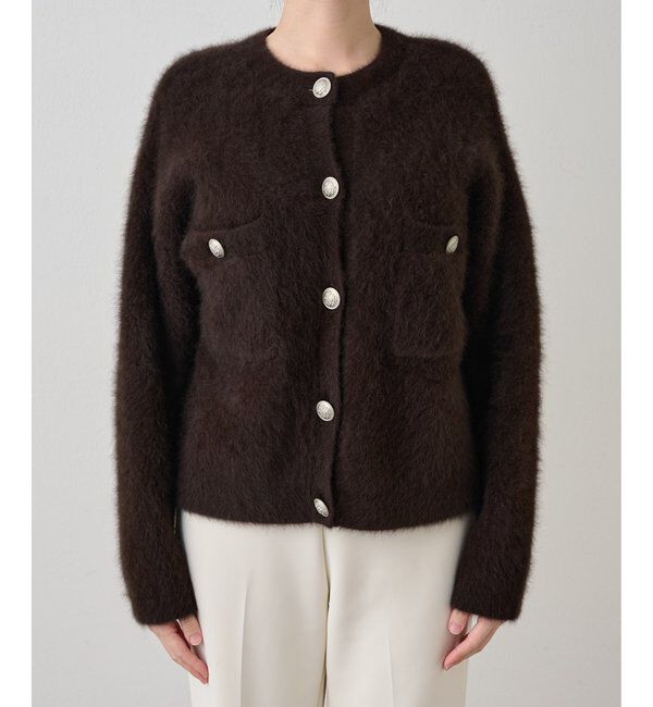  「ファーボタンジャケット」|ニット・セーター|