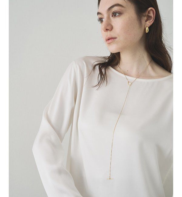  「サテンボートブラウス」|シャツ・ブラウス|