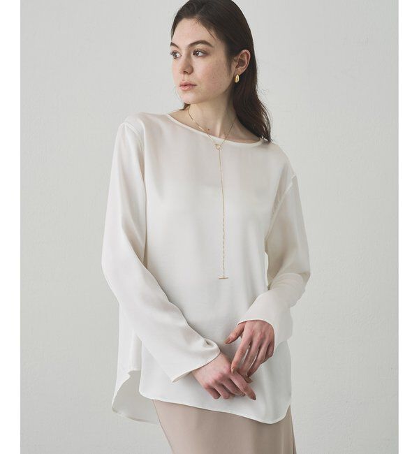  「サテンボートブラウス」|シャツ・ブラウス|