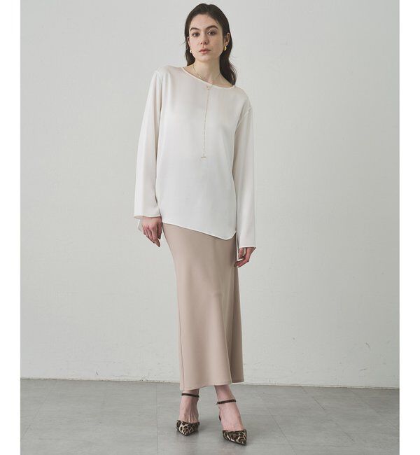  「サテンボートブラウス」|シャツ・ブラウス|