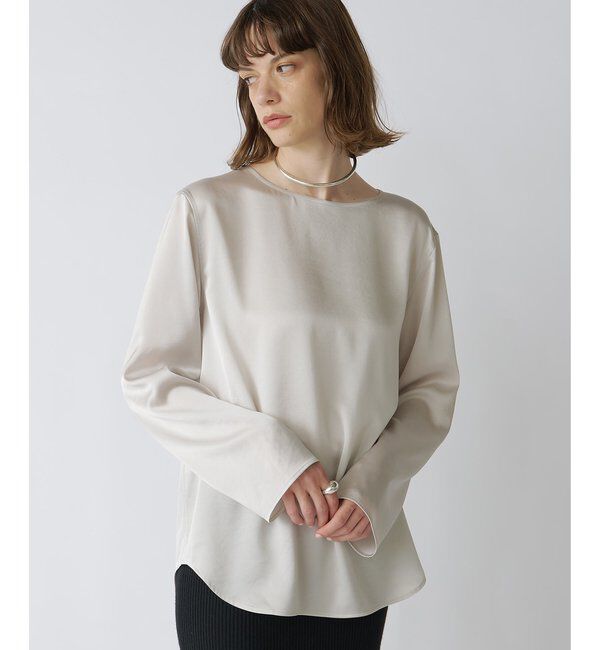  「サテンボートブラウス」|シャツ・ブラウス|