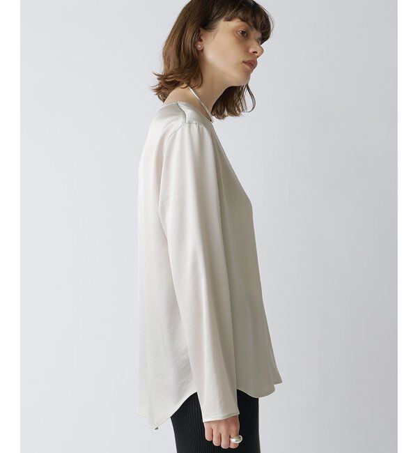  「サテンボートブラウス」|シャツ・ブラウス|