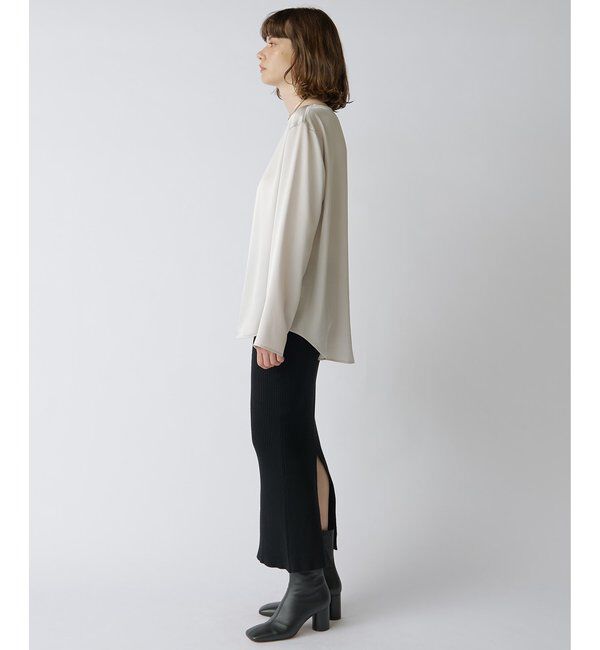  「サテンボートブラウス」|シャツ・ブラウス|