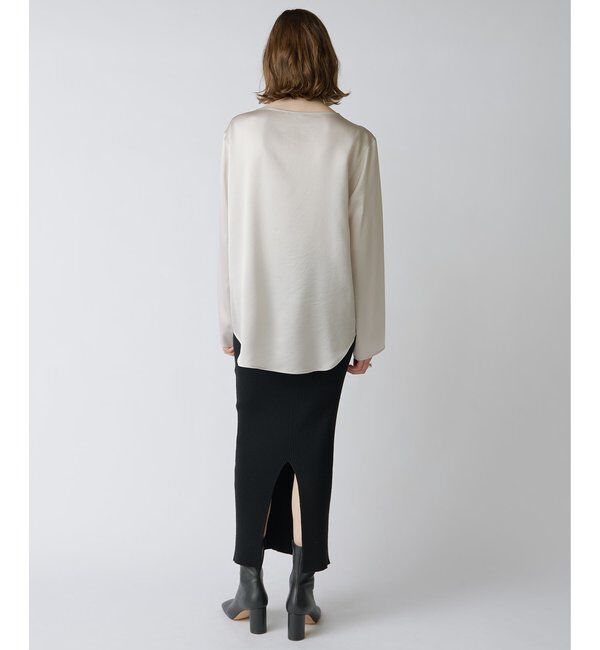  「サテンボートブラウス」|シャツ・ブラウス|