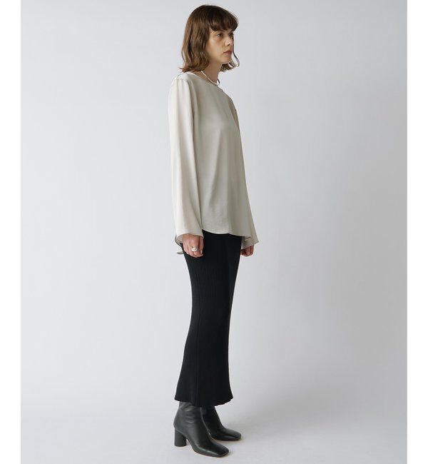  「サテンボートブラウス」|シャツ・ブラウス|