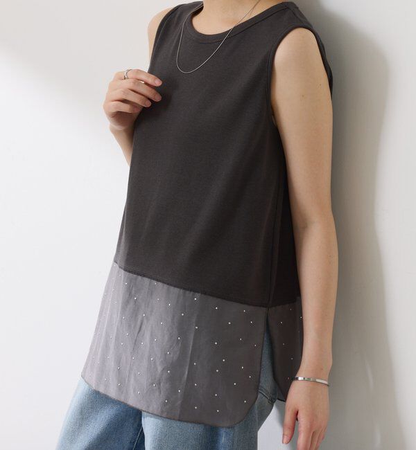  「【C&prime;NOTE/ノート】【新色登場】裾シアータンクトップ」|Tシャツ・カットソー|グレー