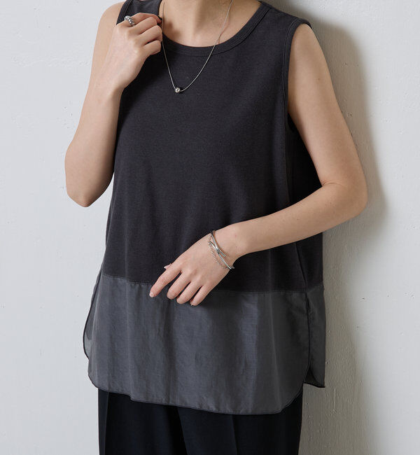  「【C&prime;NOTE/ノート】【新色登場】裾シアータンクトップ」|Tシャツ・カットソー|チャコールグレー