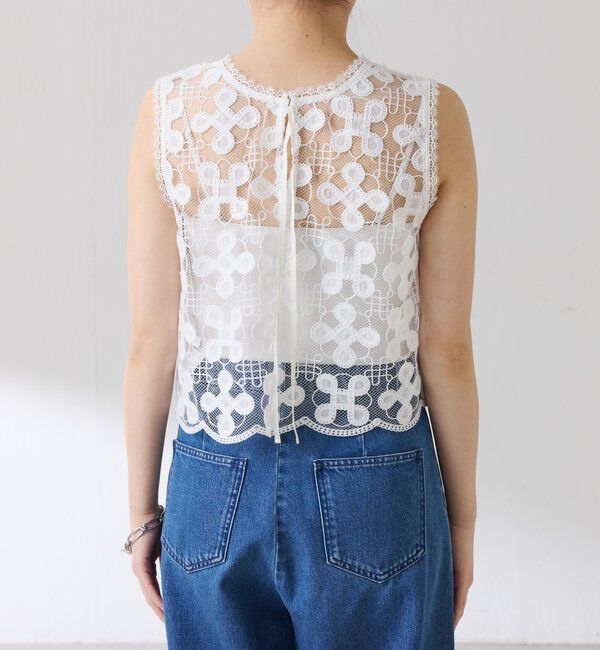 「【＋１アイテム】モチーフレース2WAYベスト」|シャツ・ブラウス|