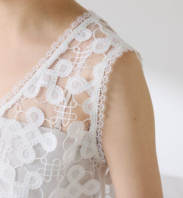  「【＋１アイテム】モチーフレース2WAYベスト」|シャツ・ブラウス|