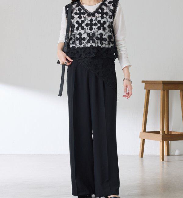  「【＋１アイテム】モチーフレース2WAYベスト」|シャツ・ブラウス|