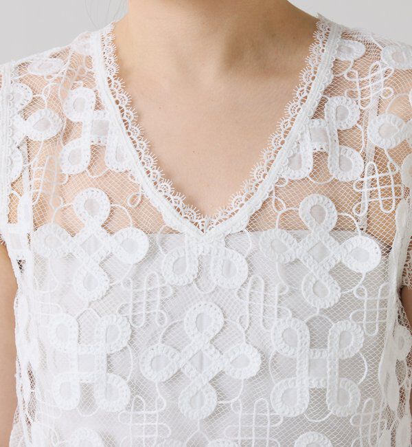  「【＋１アイテム】モチーフレース2WAYベスト」|シャツ・ブラウス|