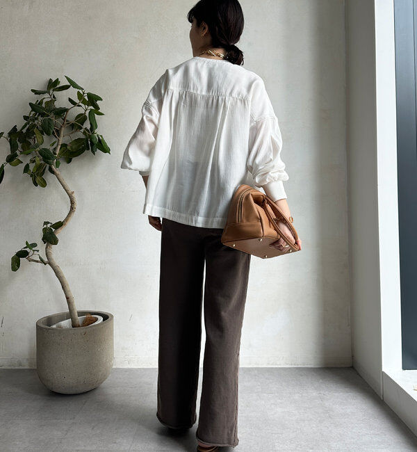  「【新色追加】リブブルゾン風シャツ」|シャツ・ブラウス|