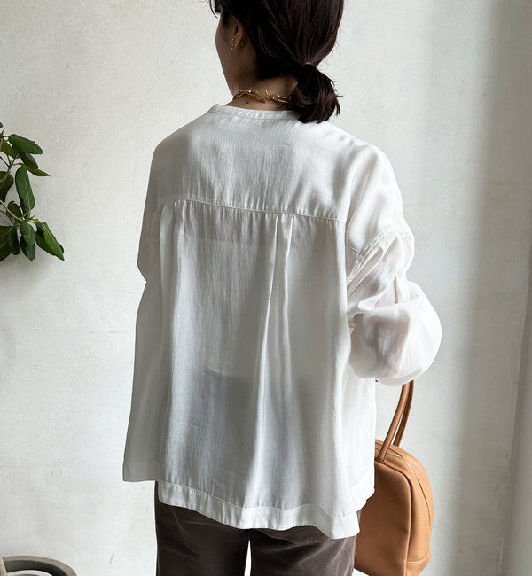  「【新色追加】リブブルゾン風シャツ」|シャツ・ブラウス|