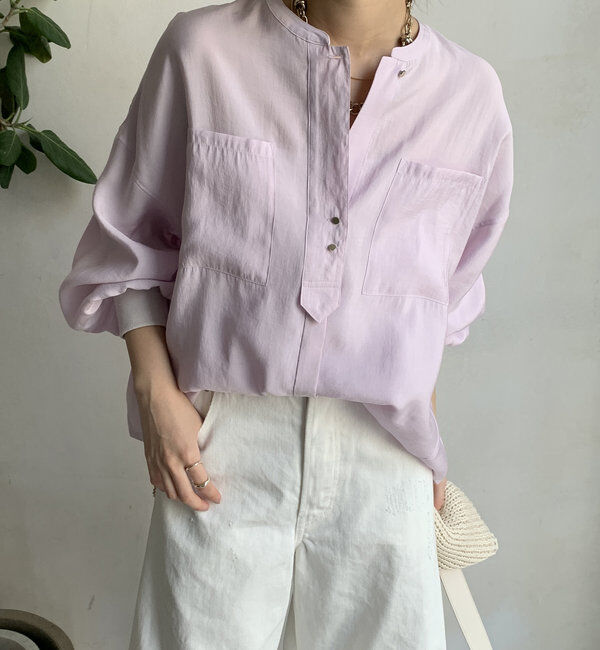  「【新色追加】リブブルゾン風シャツ」|シャツ・ブラウス|