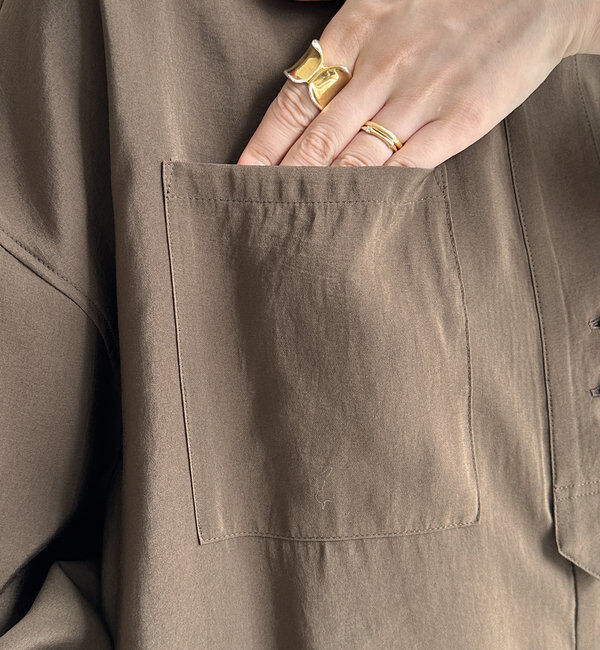  「【新色追加】リブブルゾン風シャツ」|シャツ・ブラウス|