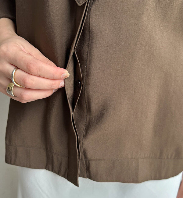  「【新色追加】リブブルゾン風シャツ」|シャツ・ブラウス|