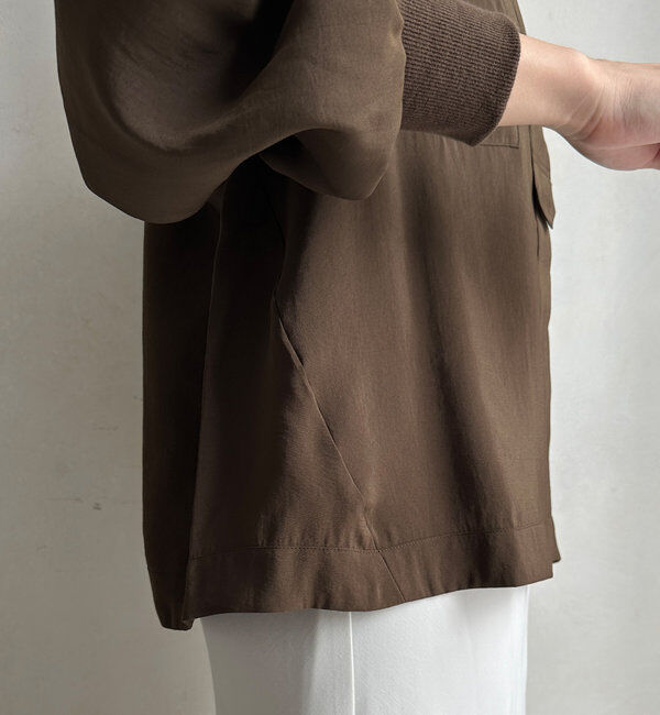  「【新色追加】リブブルゾン風シャツ」|シャツ・ブラウス|