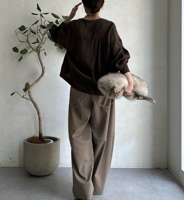  「【新色追加】リブブルゾン風シャツ」|シャツ・ブラウス|