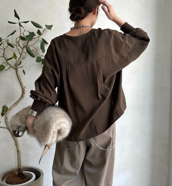  「【新色追加】リブブルゾン風シャツ」|シャツ・ブラウス|