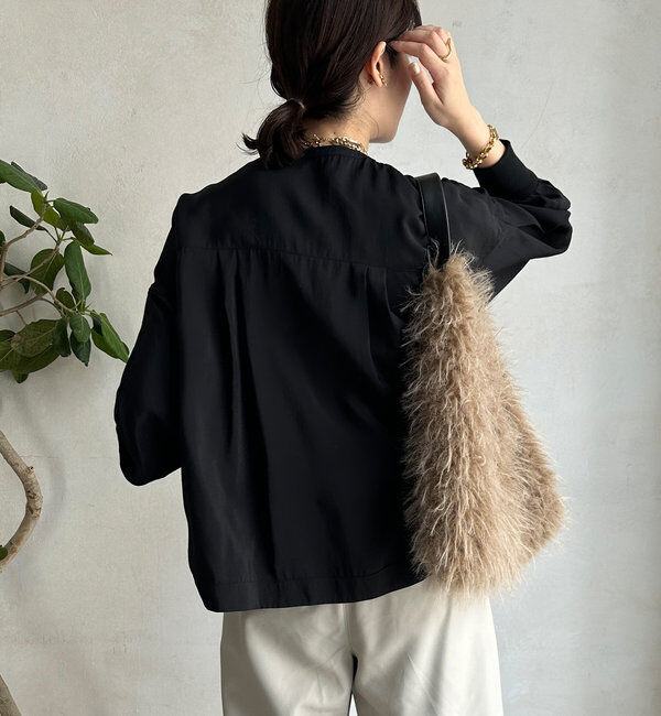  「【新色追加】リブブルゾン風シャツ」|シャツ・ブラウス|