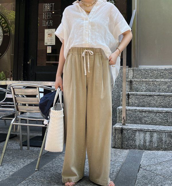  「【新色追加】デニムワイドイージーパンツ」|デニム|