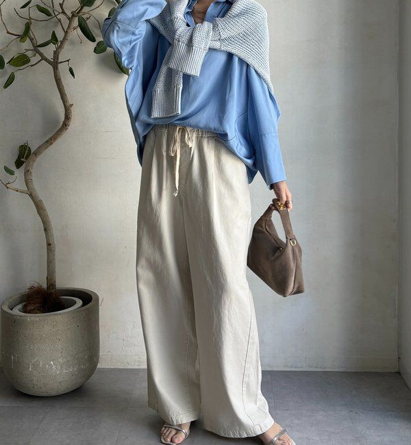  「【新色追加】デニムワイドイージーパンツ」|デニム|