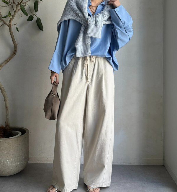  「【新色追加】デニムワイドイージーパンツ」|デニム|