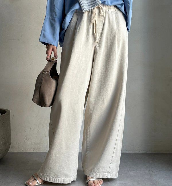  「【新色追加】デニムワイドイージーパンツ」|デニム|