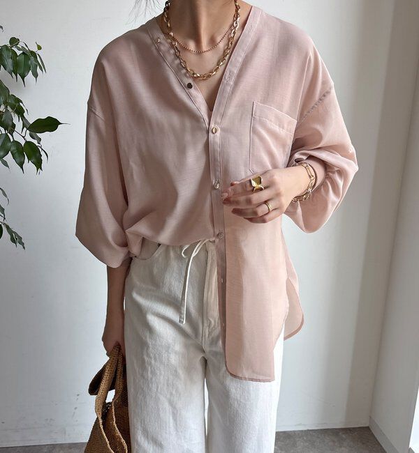  「GOLDボタンVVシャツ」|シャツ・ブラウス|