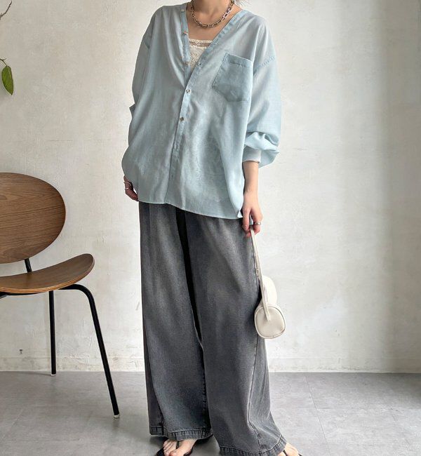  「GOLDボタンVVシャツ」|シャツ・ブラウス|