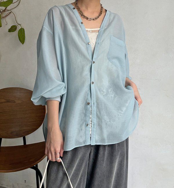  「GOLDボタンVVシャツ」|シャツ・ブラウス|