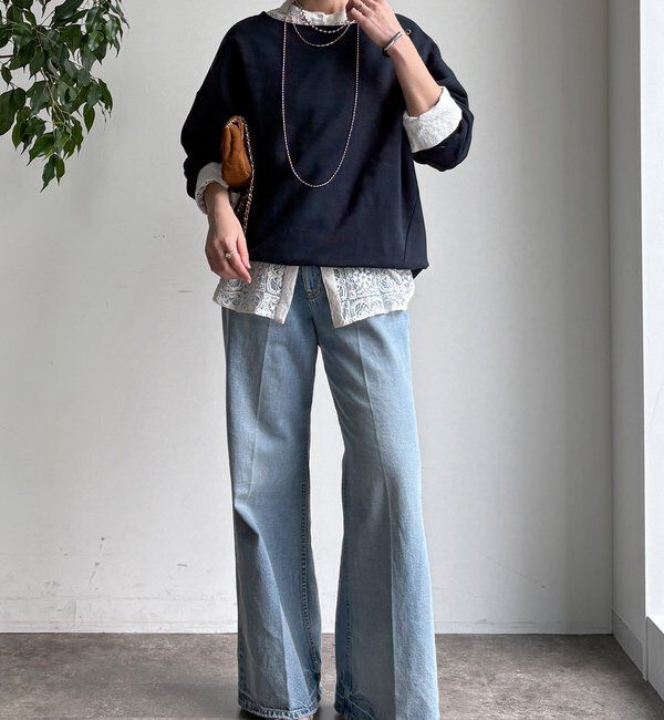  「【WEB限定】パネルレースバンドカラーシャツ」|シャツ・ブラウス|