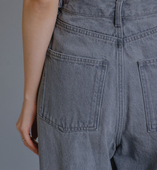  「【3サイズ】デニムタックワイドパンツ」|デニム|