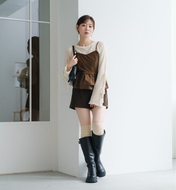  「スウェードペプラムビスチェ」|キャミソール|