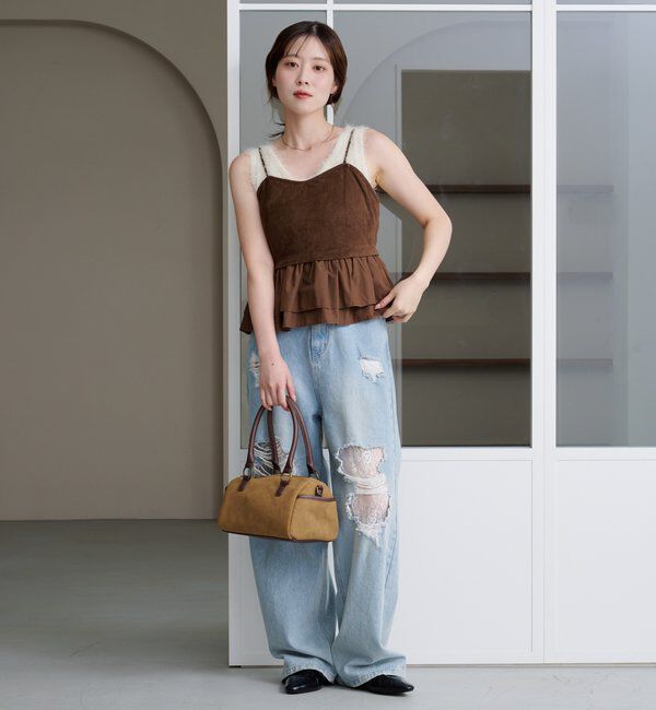  「スウェードペプラムビスチェ」|キャミソール|