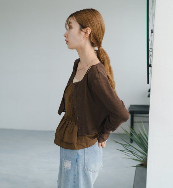  「スウェードペプラムビスチェ」|キャミソール|