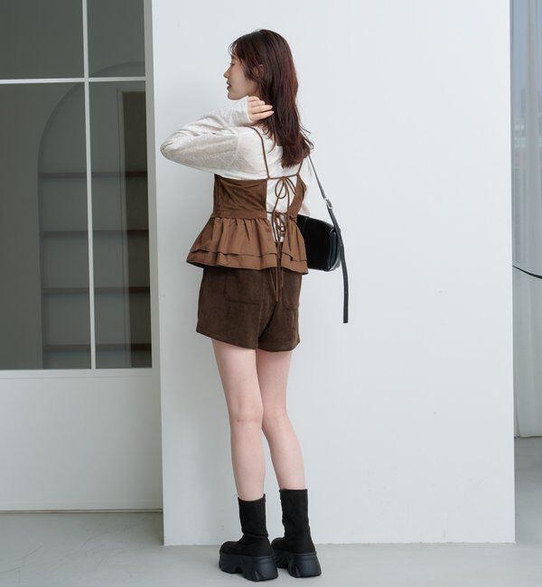  「スウェードペプラムビスチェ」|キャミソール|