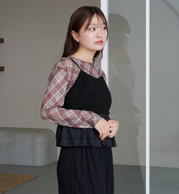  「スウェードペプラムビスチェ」|キャミソール|