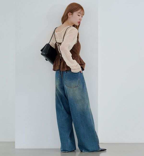  「スウェードペプラムビスチェ」|キャミソール|