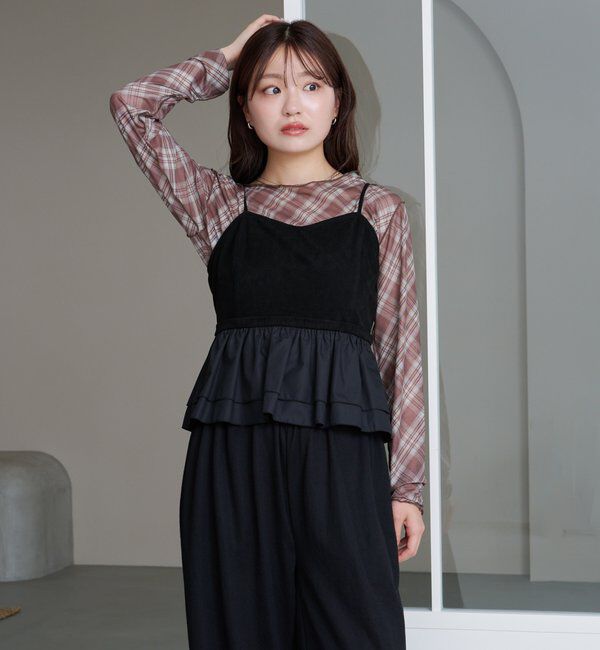  「スウェードペプラムビスチェ」|キャミソール|