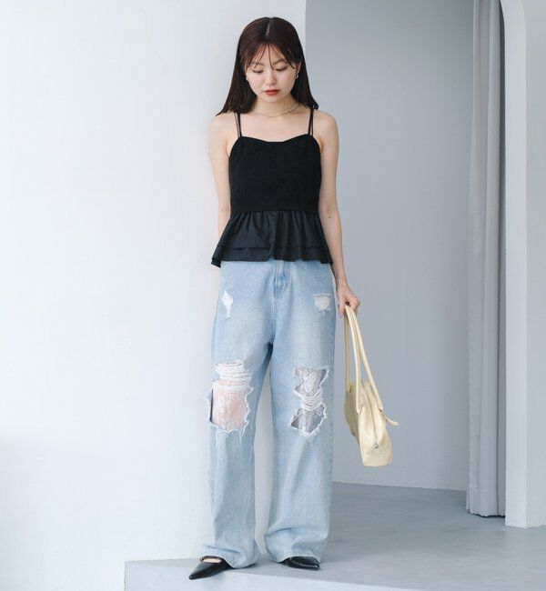  「スウェードペプラムビスチェ」|キャミソール|