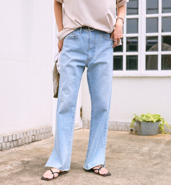  「【全骨格美脚見え！】slit DENIM」|デニム|