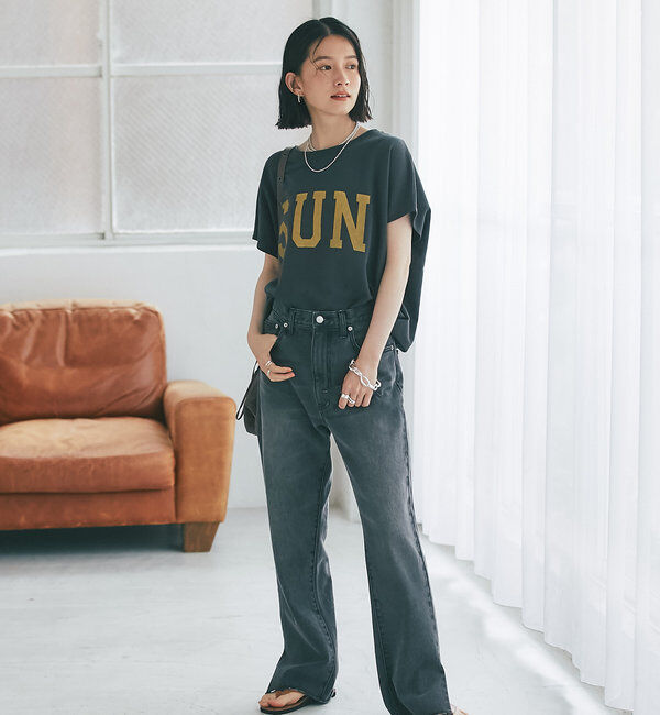  「【全骨格美脚見え！】slit DENIM」|デニム|