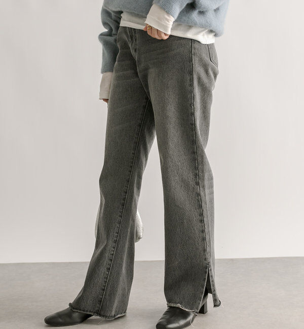  「【全骨格美脚見え！】slit DENIM」|デニム|