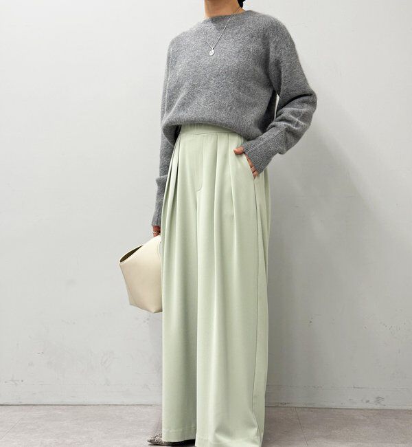  「【ウォッシャブル】【シーズンレスで使える】タックワイドスラックス」|チノ|