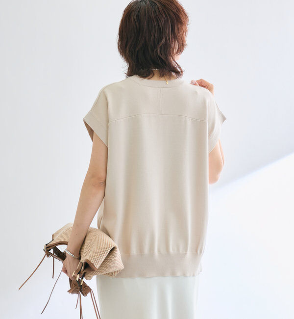  「【接触冷感】クールタッチショルダーニット」|ニット・セーター|