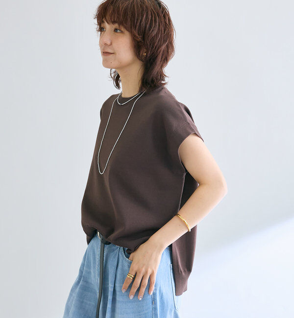  「【接触冷感】クールタッチショルダーニット」|ニット・セーター|