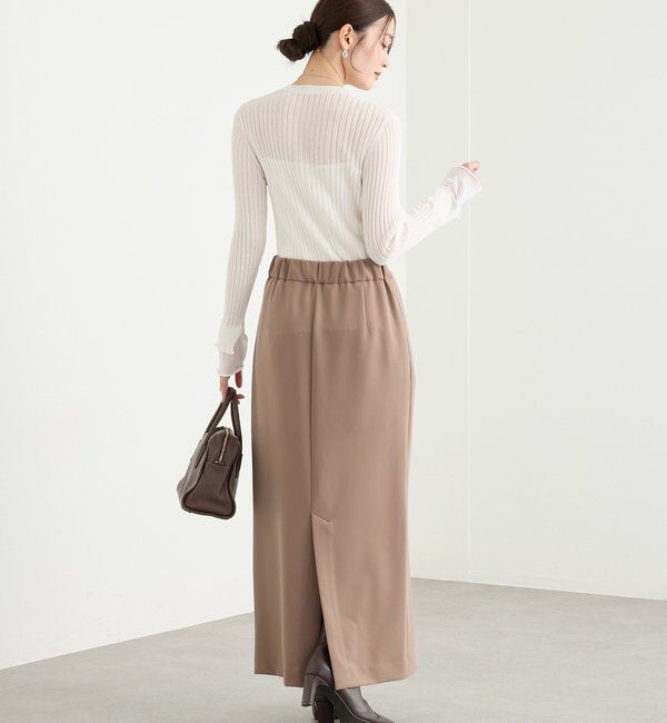  「【レイヤード風の袖口】シアーカフスリブニット」|ニット・セーター|