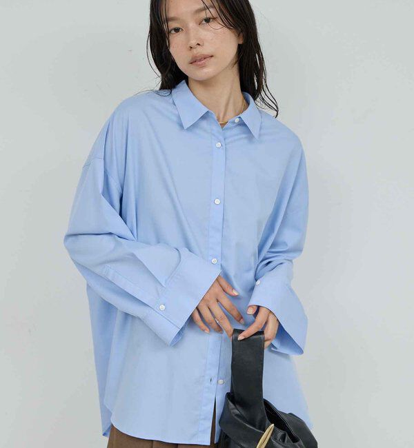  「【ルミネ限定カラーあり！】ツイルオーバーシャツ」|シャツ・ブラウス|スカイブルー